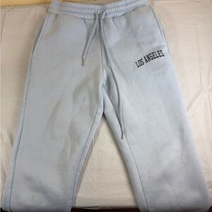 Light Blue Sweatpants with Los Angeles Print